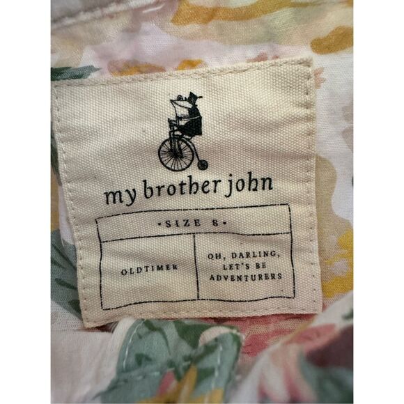 Londyn Oldtimer boys size 8 my brother John button up floral summer 100% cotton - Picture 4 of 7